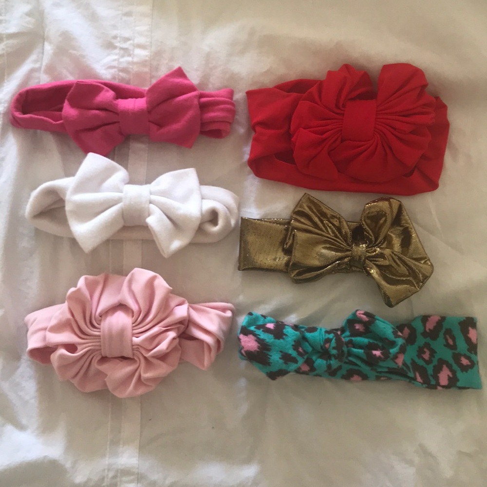 Lot of 6 oversized custom made bow headbands